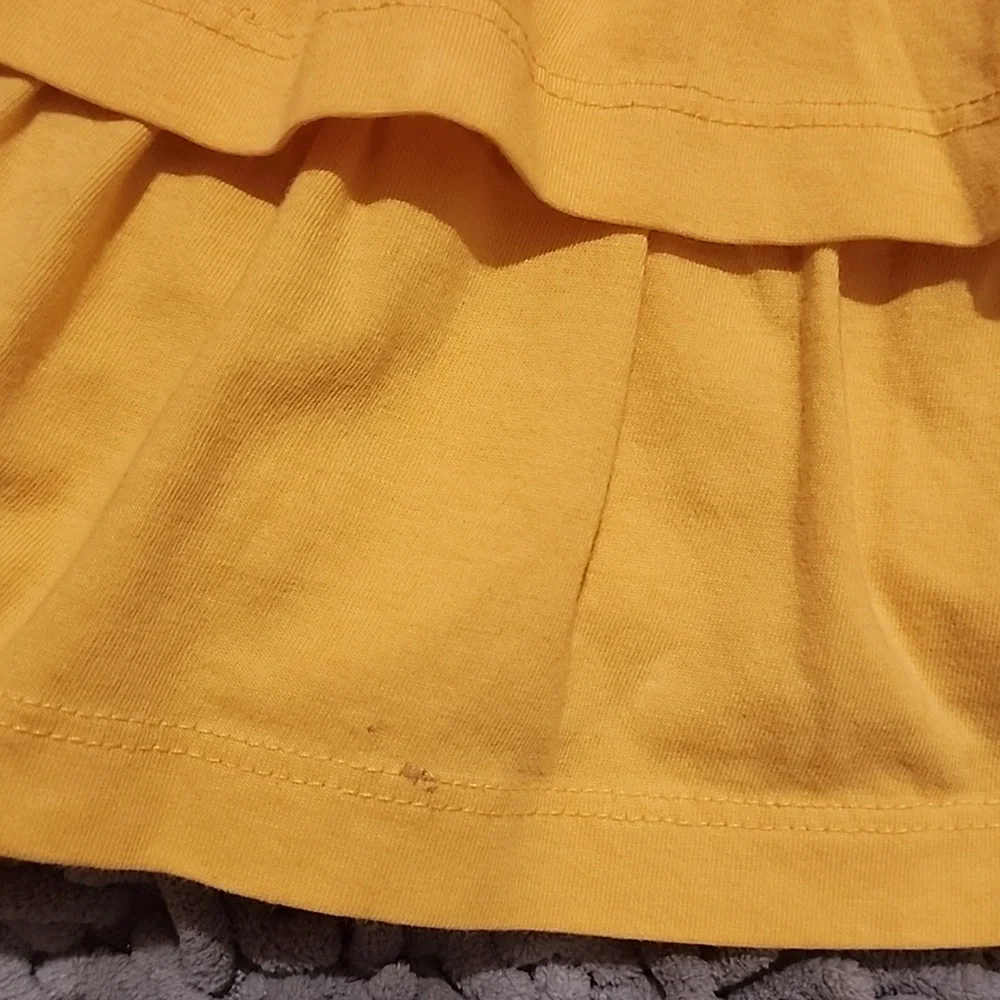 Hanna Andersson Yellow Three Tier Ruffle Skirt With Shorts Skort 140 - Picture 11 of 11